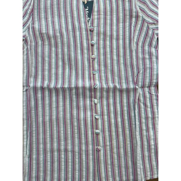 ModCloth Professional Pizzaz Striped Bell Sleeve Button Up Blouse Top XXS NWT - Picture 5 of 11